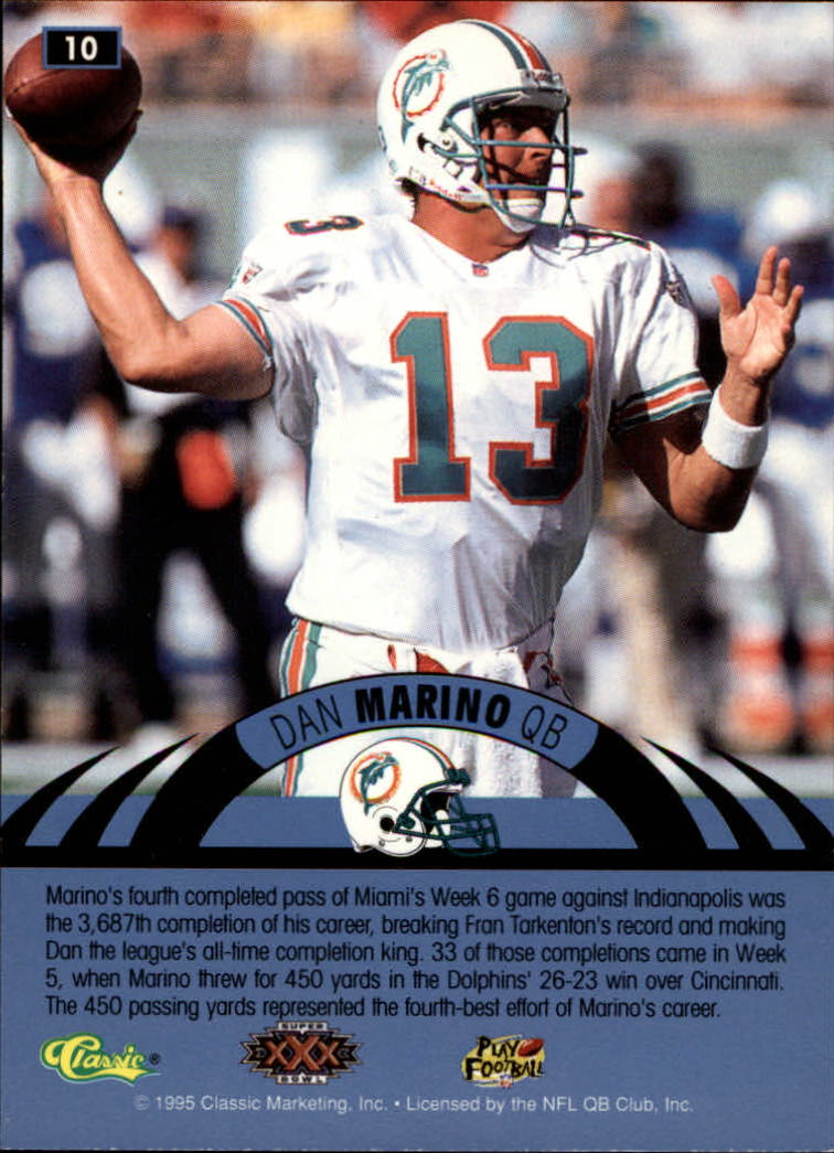 1996 Classic NFL Experience #10 Dan Marino back image