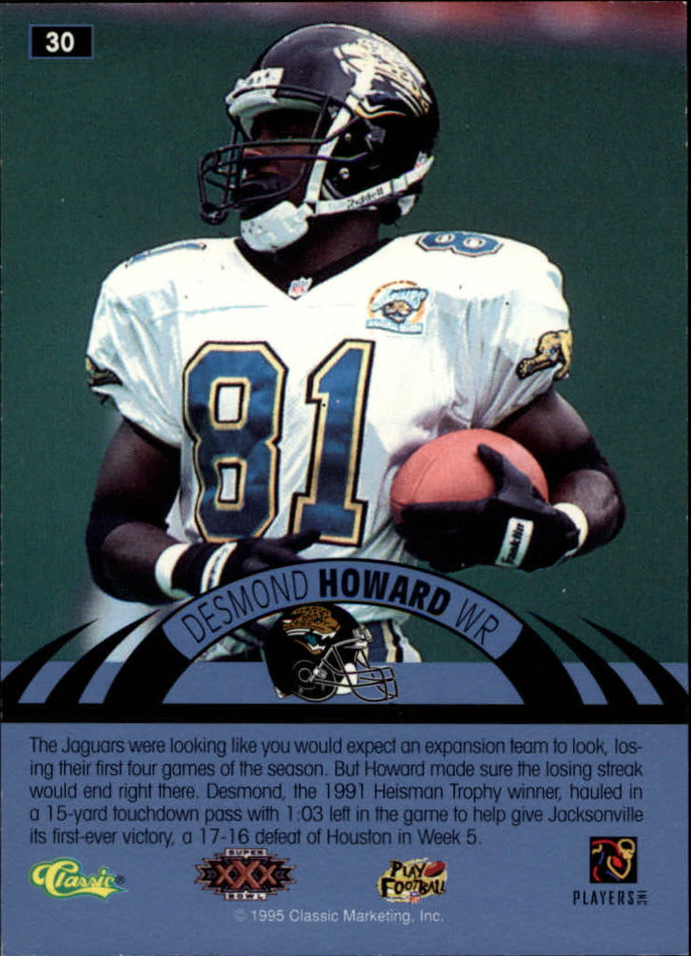 1996 Classic NFL Experience #30 Desmond Howard back image