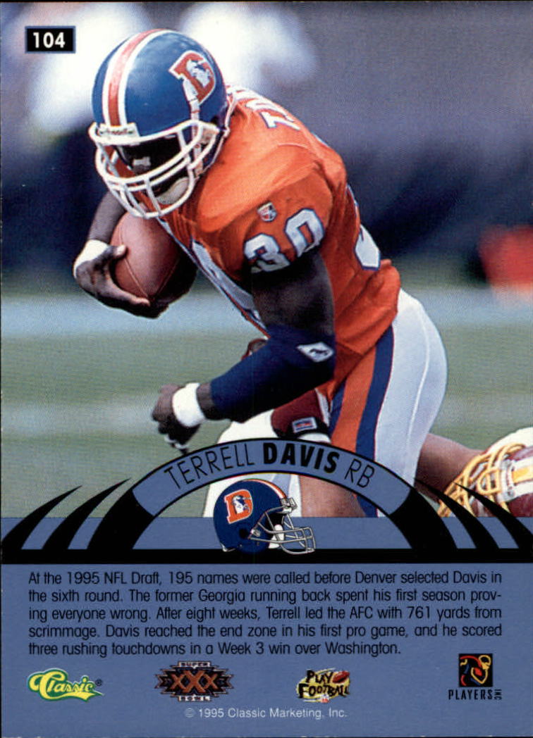 1996 Classic NFL Experience #104 Terrell Davis back image