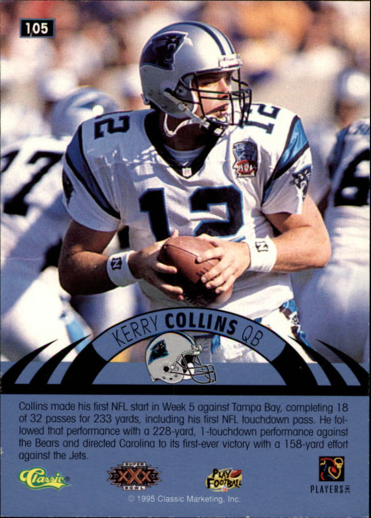 1996 Classic NFL Experience #105 Kerry Collins back image