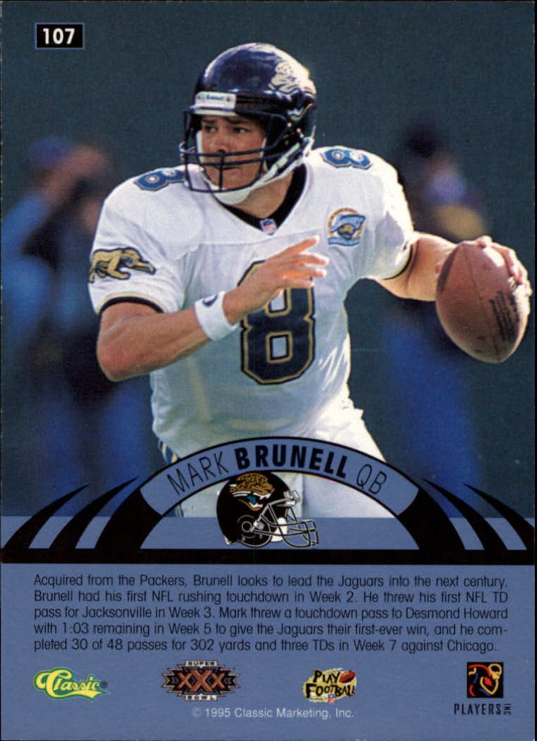 1996 Classic NFL Experience #107 Mark Brunell back image