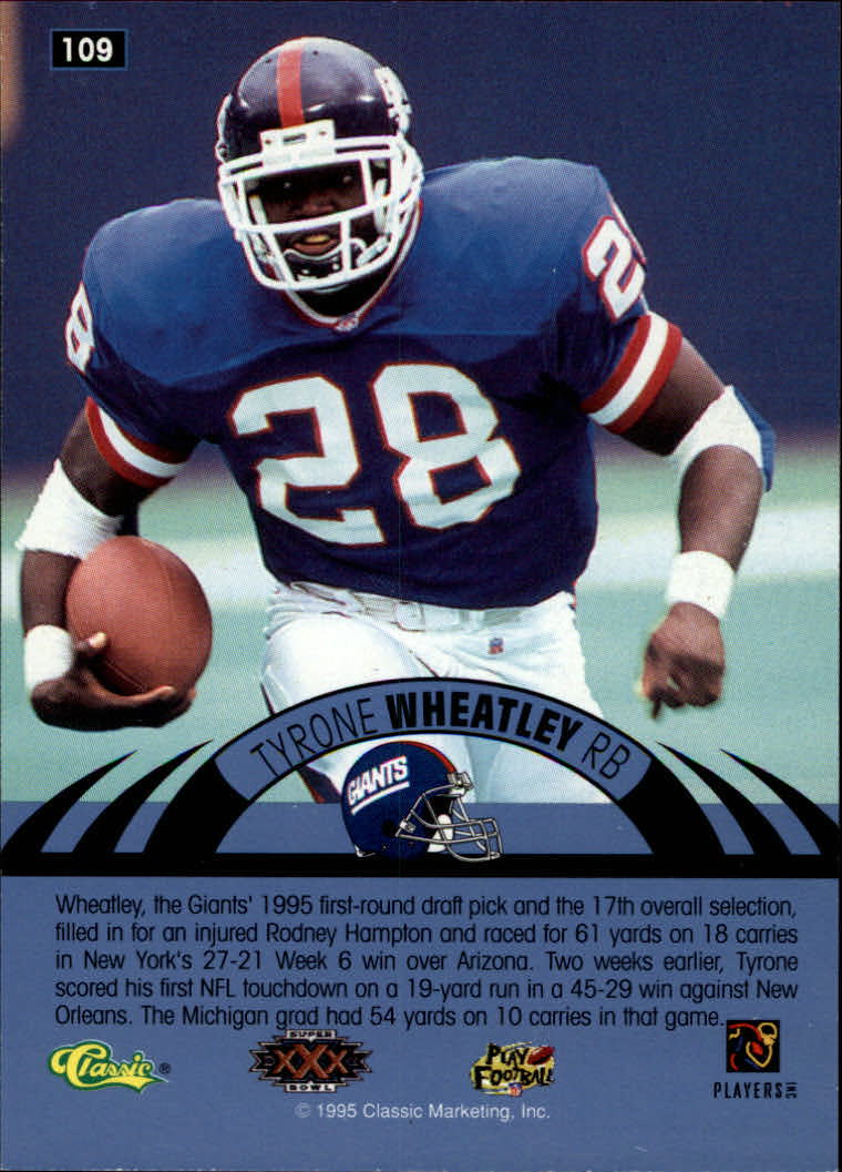 1996 Classic NFL Experience #109 Tyrone Wheatley - NM-MT