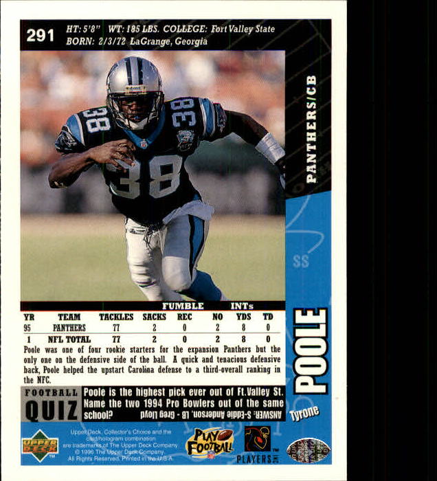 B3740- 1996 Collector's Choice FB 251-375 +Inserts -You Pick- 15+ FREE US SHIP - Picture 81 of 452