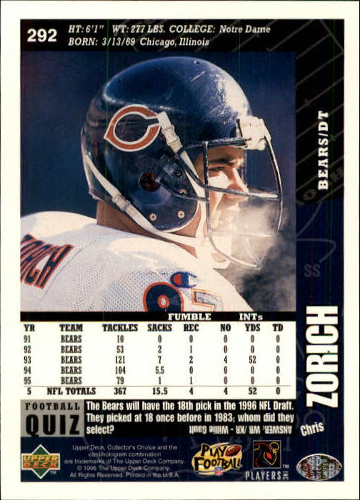 B3740- 1996 Collector's Choice FB 251-375 +Inserts -You Pick- 15+ FREE US SHIP - Picture 83 of 452