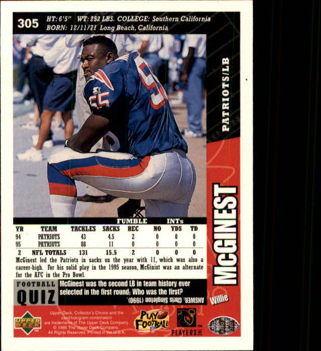 B3740- 1996 Collector's Choice FB 251-375 +Inserts -You Pick- 15+ FREE US SHIP - Picture 107 of 452