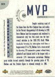 1996 Collector's Choice MVPs #M29 Drew Bledsoe back image