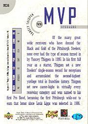 1996 Collector's Choice MVPs #M36 Yancey Thigpen back image