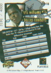 1996 Collector's Edge Cowboybilia Autographs #DCA18 Erik Williams/4000 back image