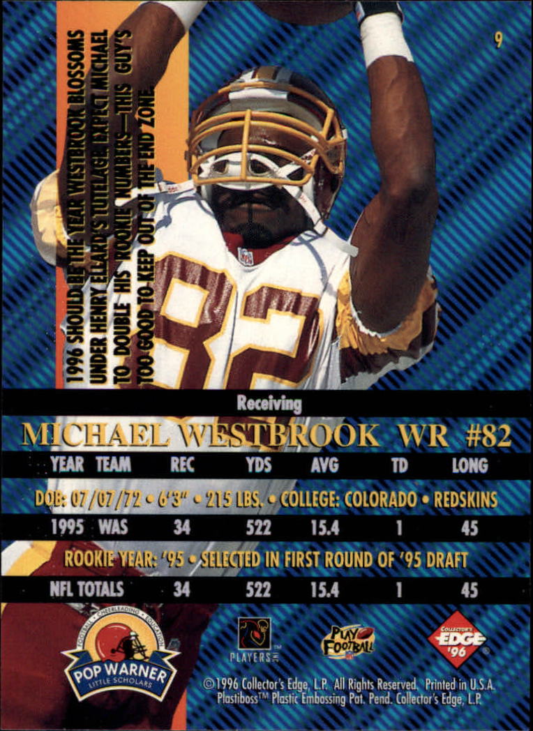 1996 Collector's Edge Advantage #9 Michael Westbrook back image