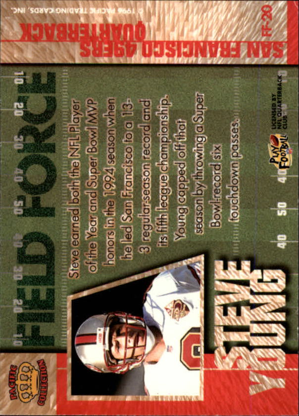 1996 Crown Royale Field Force #20 Steve Young back image