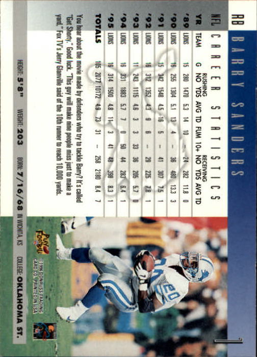 1997 Pro Line III DC - #68 Barry Sanders