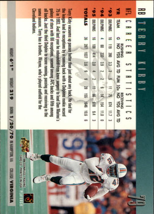 A2157- 1996 Donruss Football Cards 1-240 +Inserts -You Pick- 15+ FREE US SHIP - Picture 153 of 483