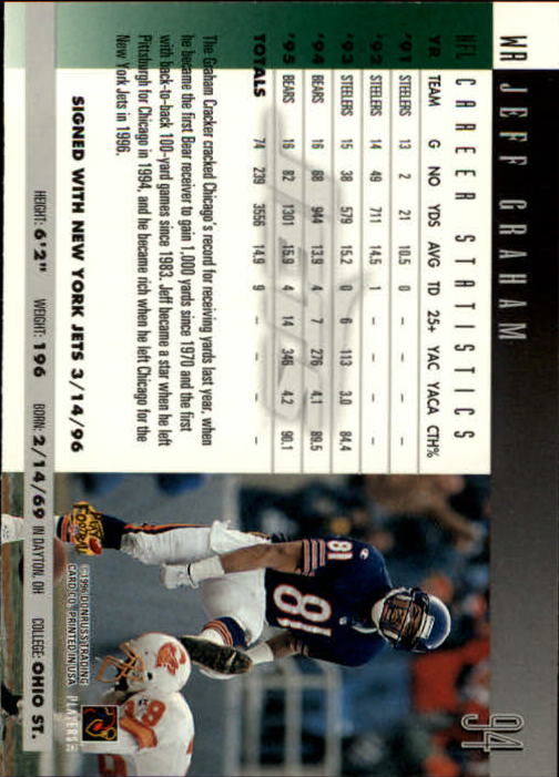 A2157- 1996 Donruss Football Cards 1-240 +Inserts -You Pick- 15+ FREE US SHIP - Picture 179 of 483