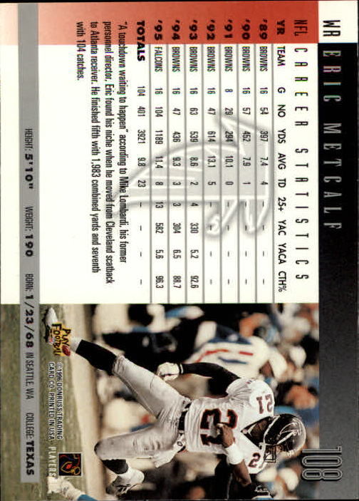 A2157- 1996 Donruss Football Cards 1-240 +Inserts -You Pick- 15+ FREE US SHIP - Picture 207 of 483