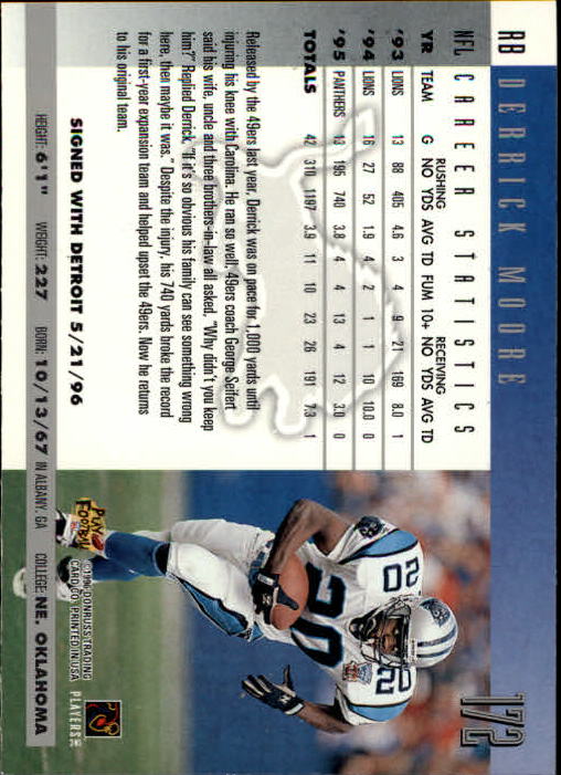 A2157- 1996 Donruss Football Cards 1-240 +Inserts -You Pick- 15+ FREE US SHIP - Picture 333 of 483