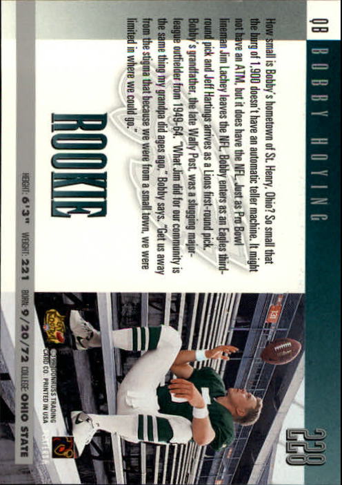 Bobby Hoying autographed football card (Philadelphia Eagles) 1996 Donruss  #228