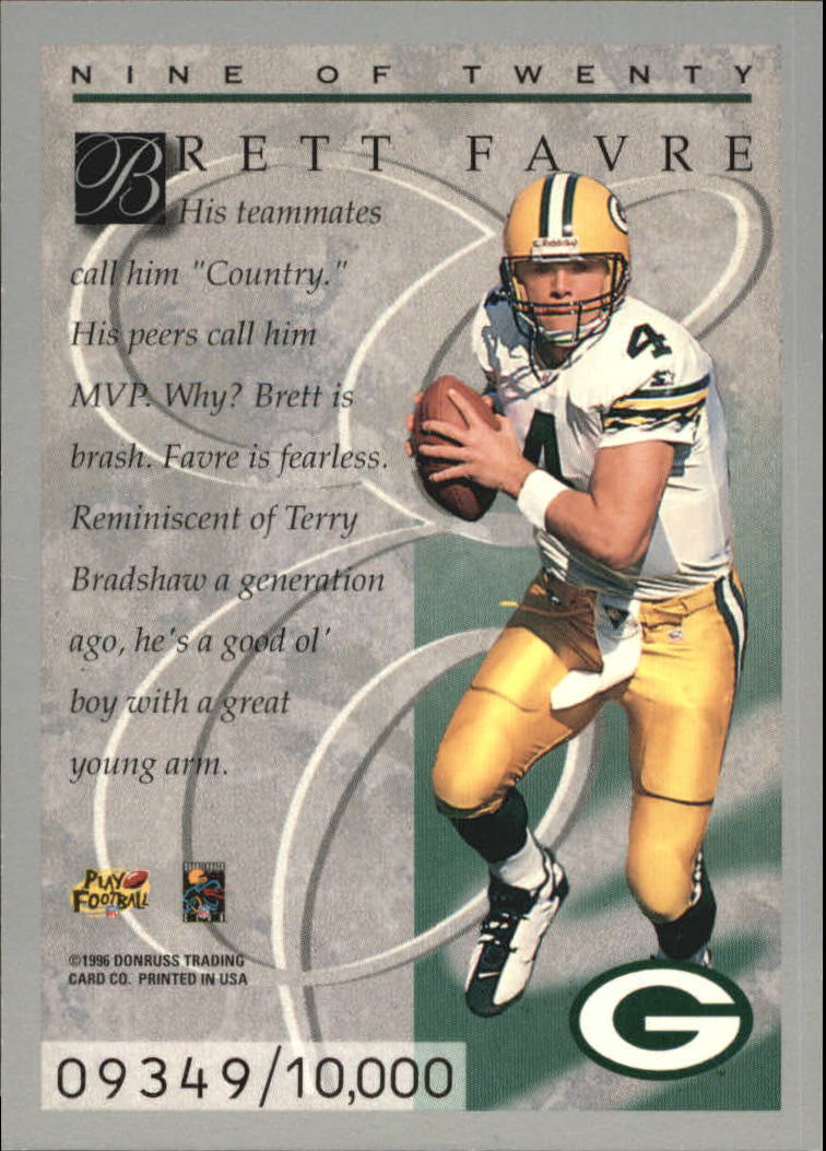 1996 Donruss Elite #9 Brett Favre back image