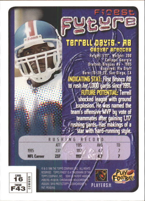 1996 Finest #16 Terrell Davis B back image