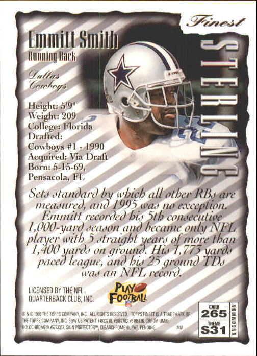 1996 BECKETT Football Price Guide Dallas Cowboys EMMITT SMITH