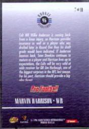 1996 Fleer Rookie Sensations Hot Pack #7 Marvin Harrison back image