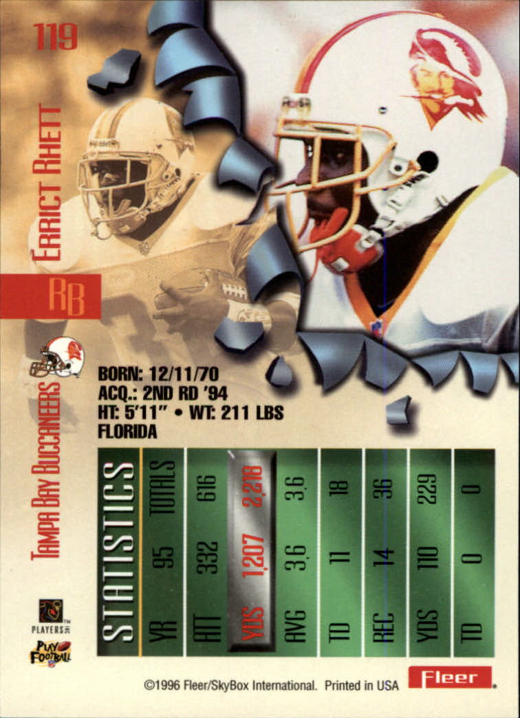 Errick Rhett NFL 1996 Tampa Bay Buccaneers Starting Lineup