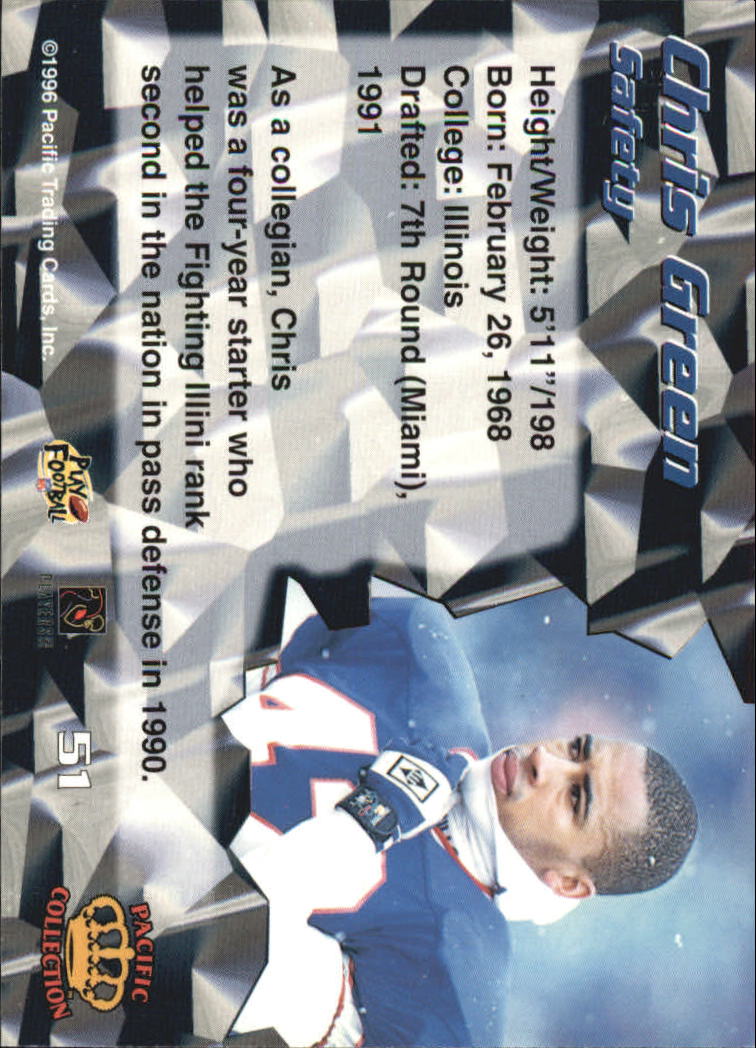 1996 Pacific #51 Chris Green back image