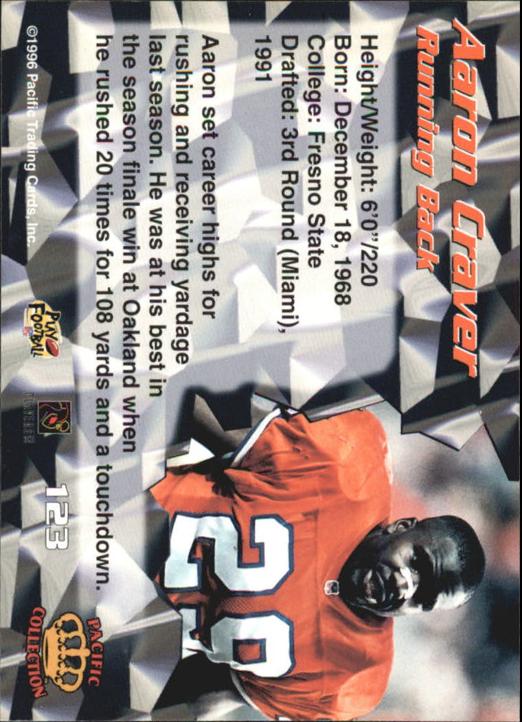 1996 Pacific #123 Aaron Craver back image