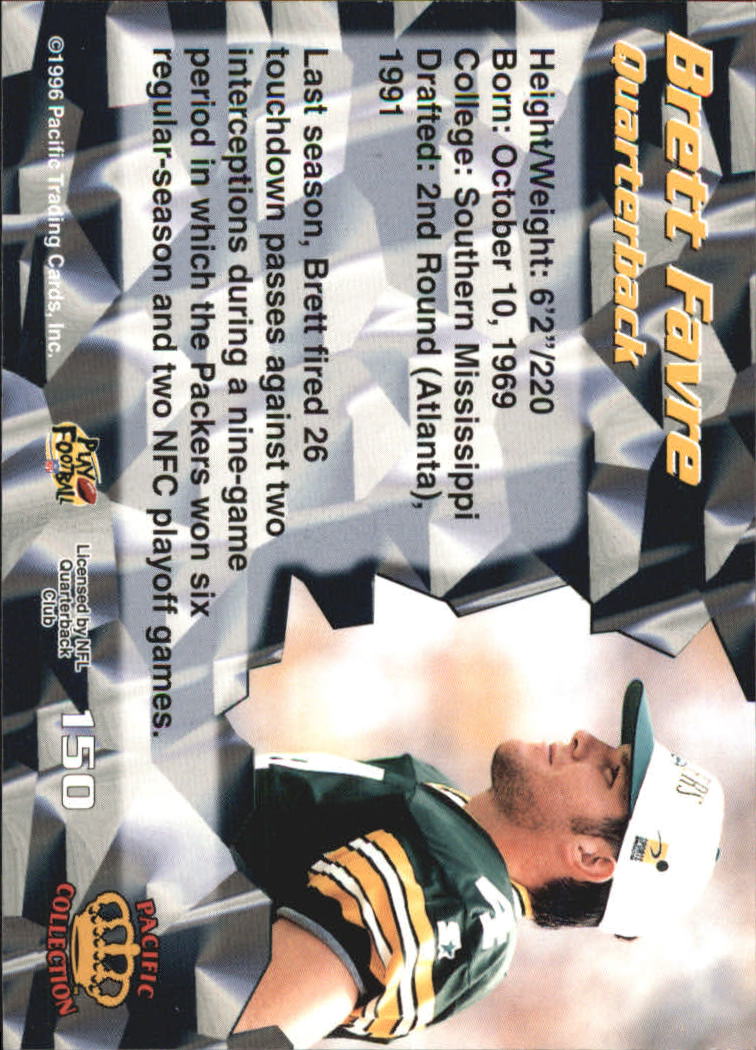 1996 Pacific #150 Brett Favre back image
