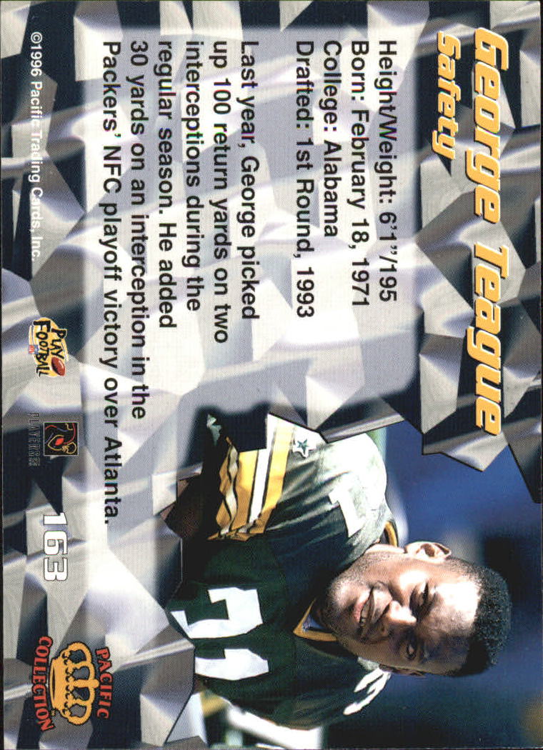 1996 Pacific #163 George Teague back image