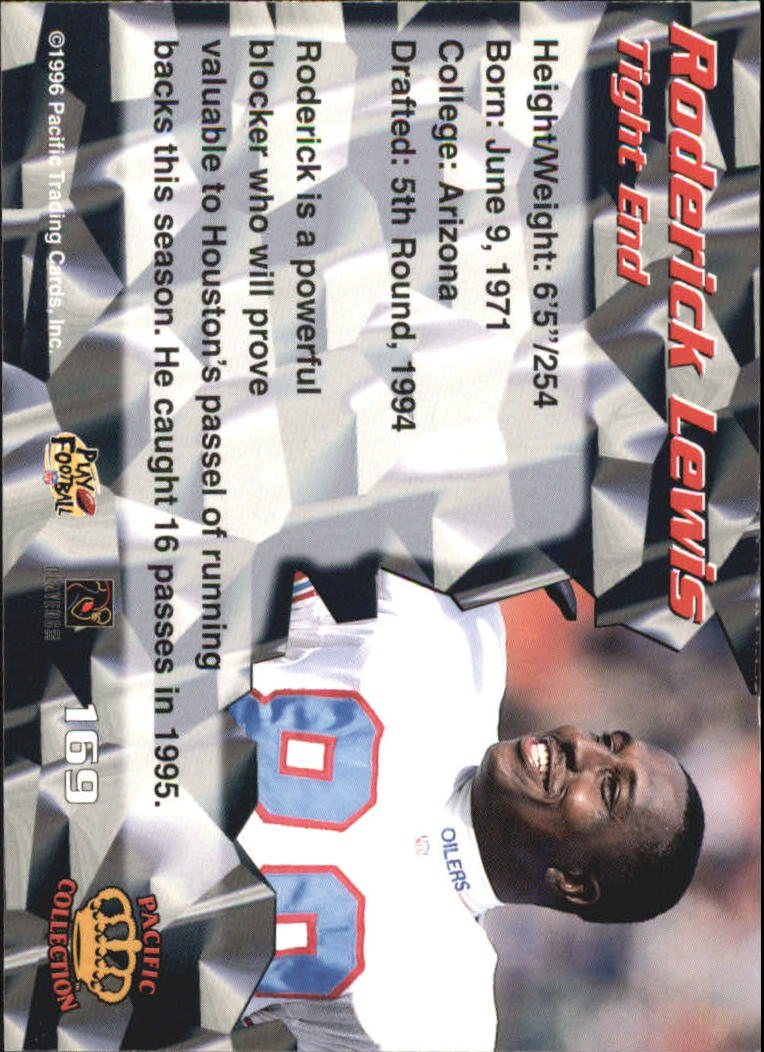 1996 Pacific #169 Roderick Lewis back image