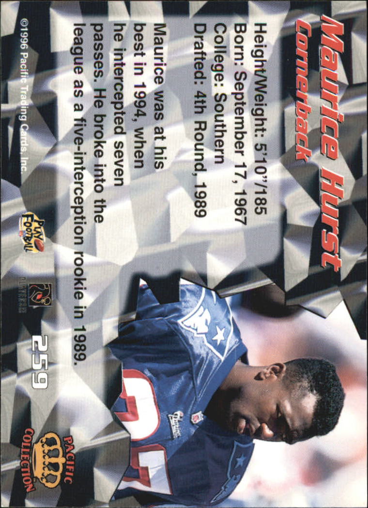 1996 Pacific #259 Maurice Hurst back image