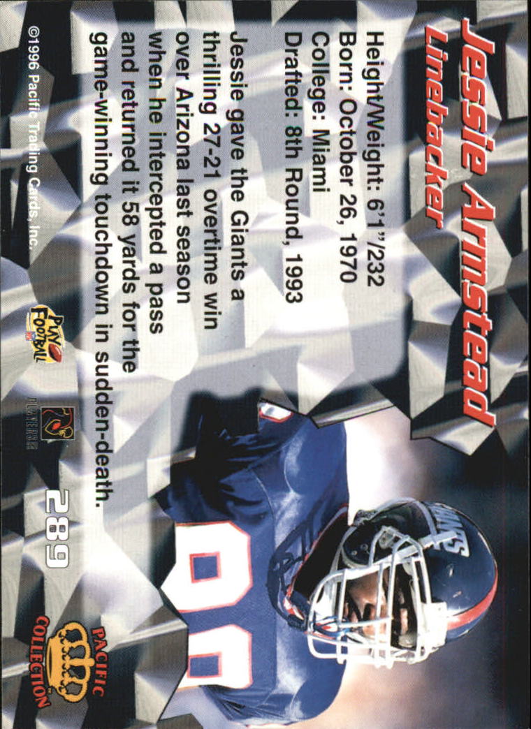 1996 Pacific #289 Jessie Armstead back image