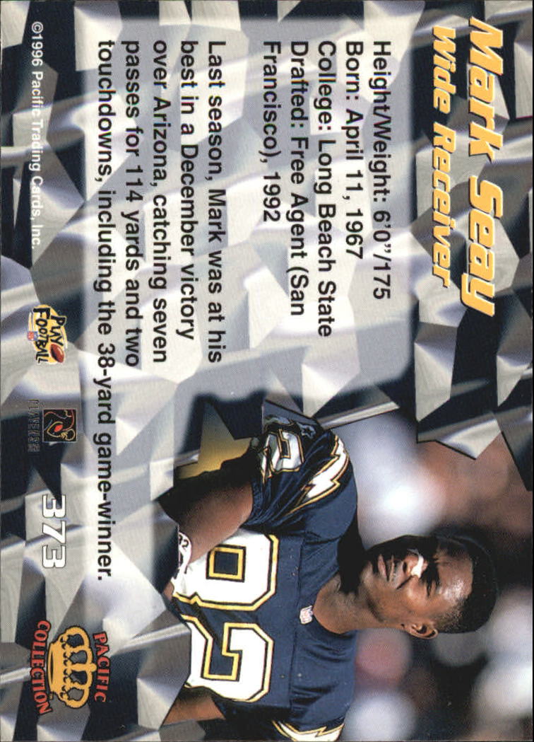 1996 Pacific #373 Mark Seay back image