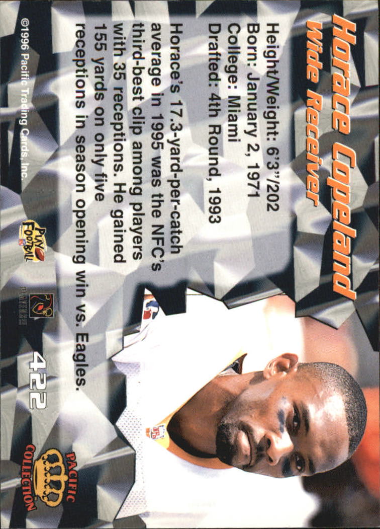 1996 Pacific #422 Horace Copeland back image