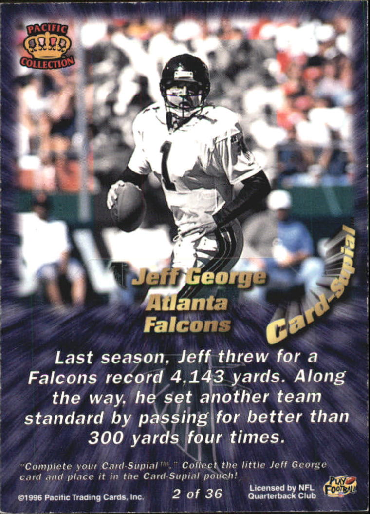1996 Pacific Card Supials #2 Jeff George back image