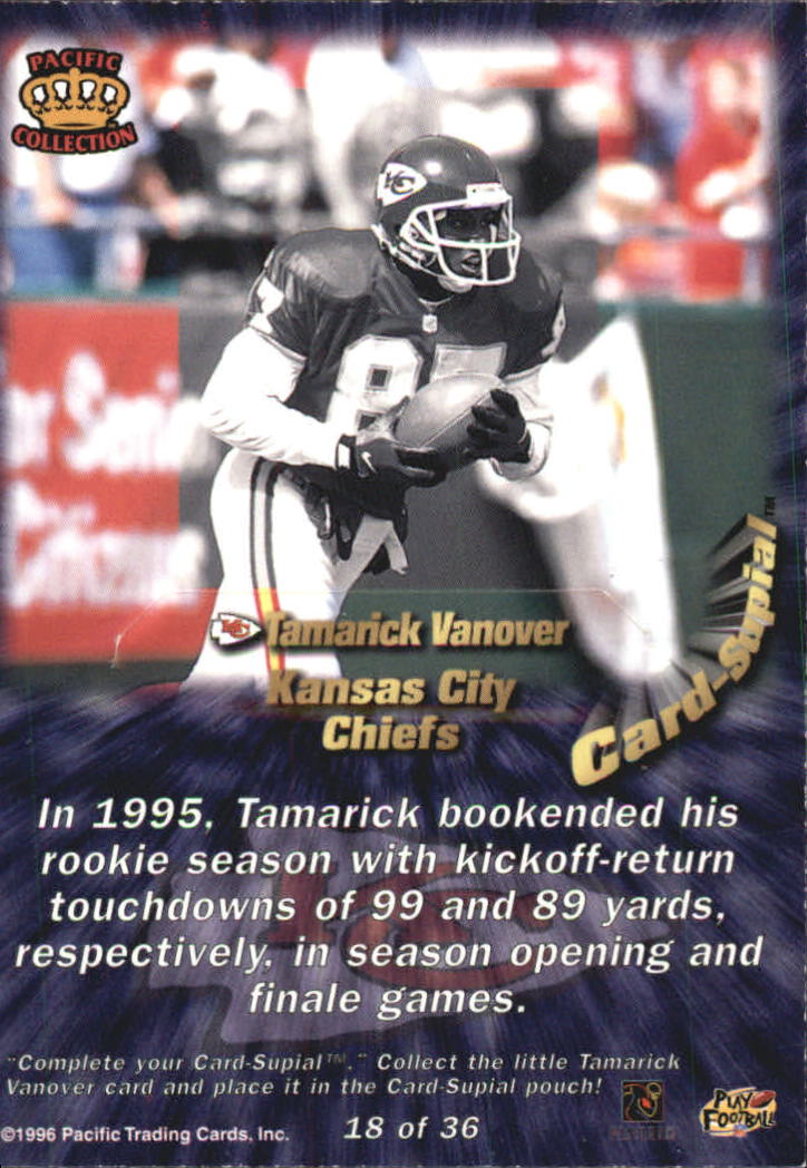 1996 Pacific Card Supials #18 Tamarick Vanover back image