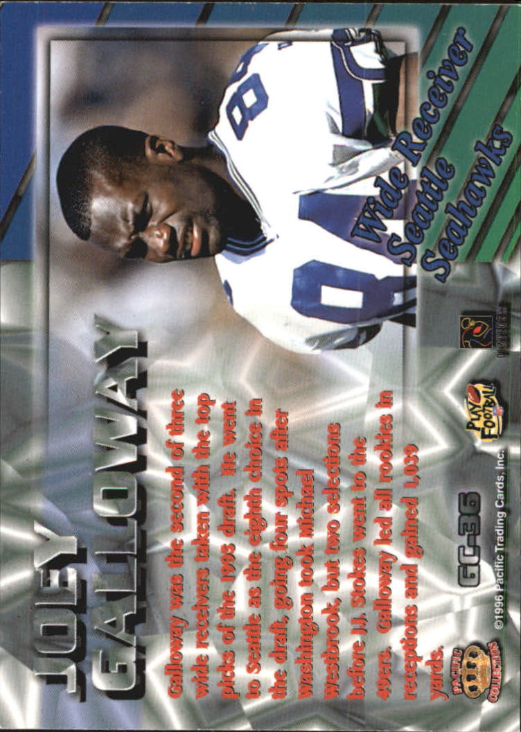 1996 Pacific Gems of the Crown #GC36 Joey Galloway back image