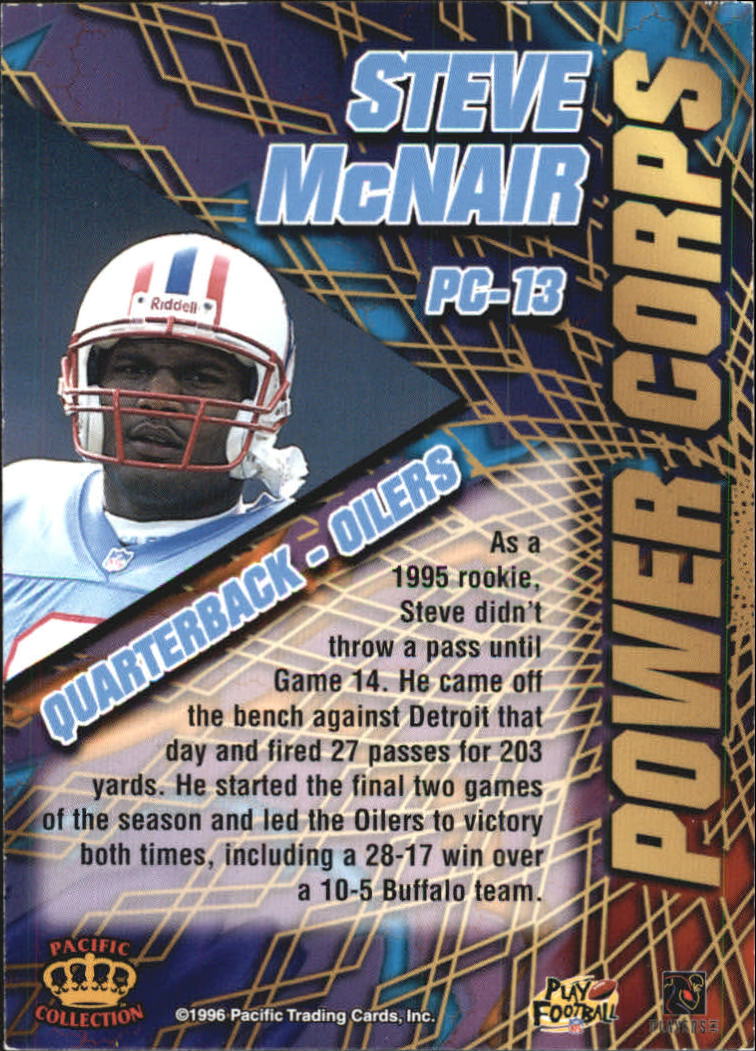 1996 Pacific Power Corps #PC13 Steve McNair back image