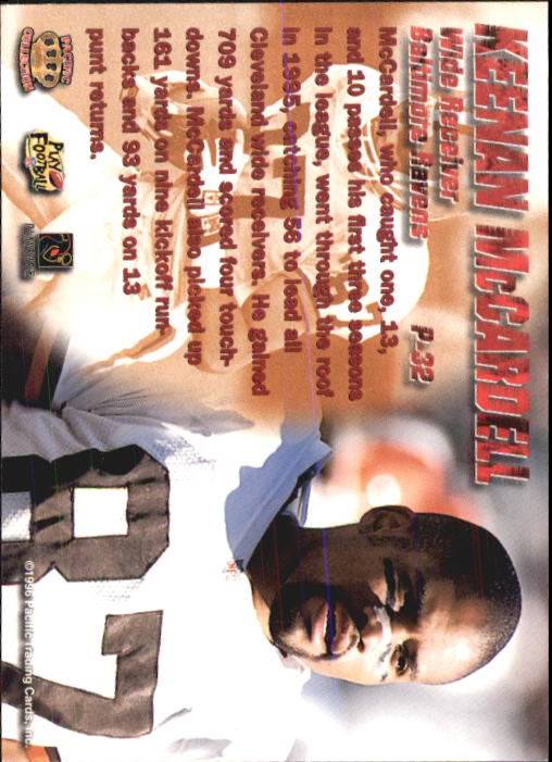 1996 Pacific Dynagon #32 Keenan McCardell back image
