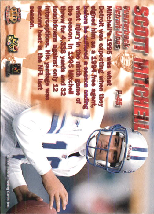 1996 Pacific Dynagon #45 Scott Mitchell back image