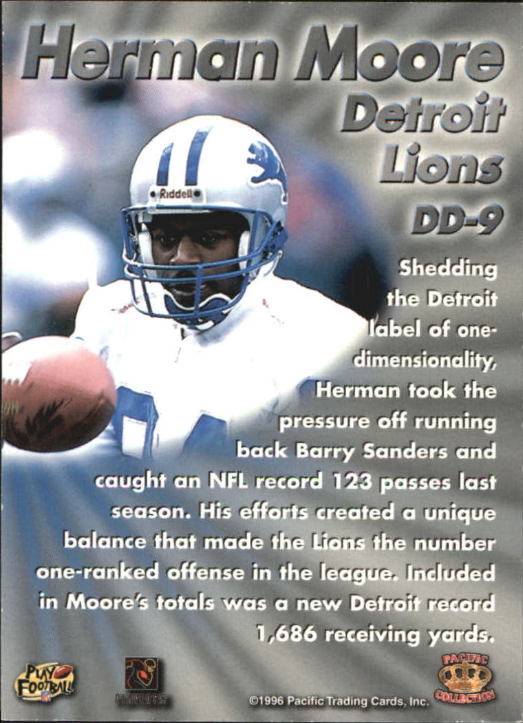 1996 Pacific Dynagon Dynamic Duos #DD9 Herman Moore back image