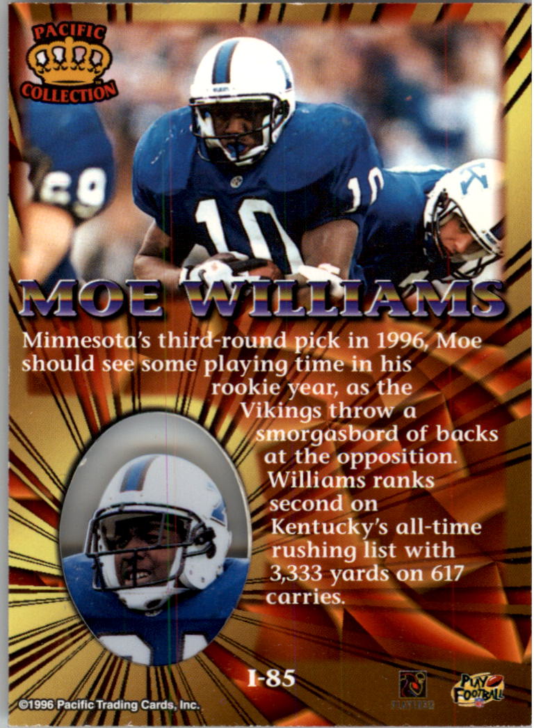 1996 Pacific Invincible #85 Moe Williams RB RC back image