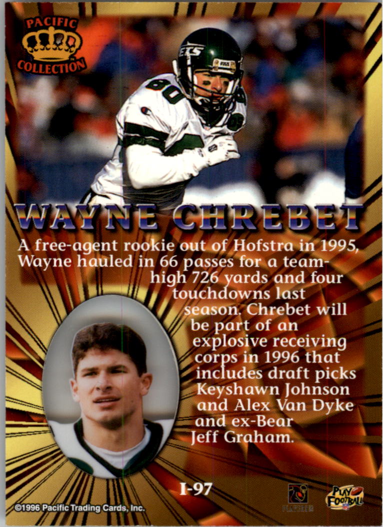 1996 Pacific Invincible #97 Wayne Chrebet back image