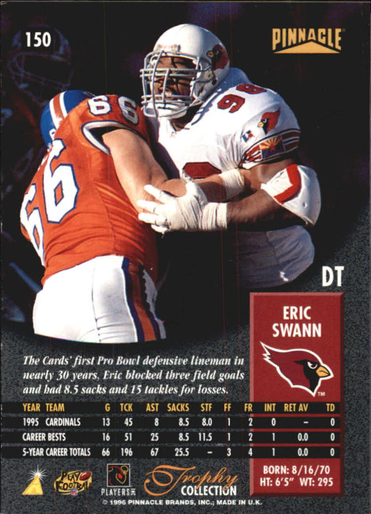 1996 Pinnacle Trophy Collection #150 Eric Swann back image