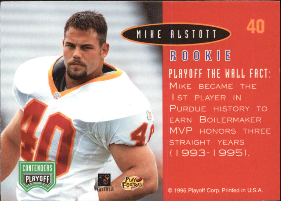 1996 Playoff Contenders Open Field Foil #40 Mike Alstott G back image