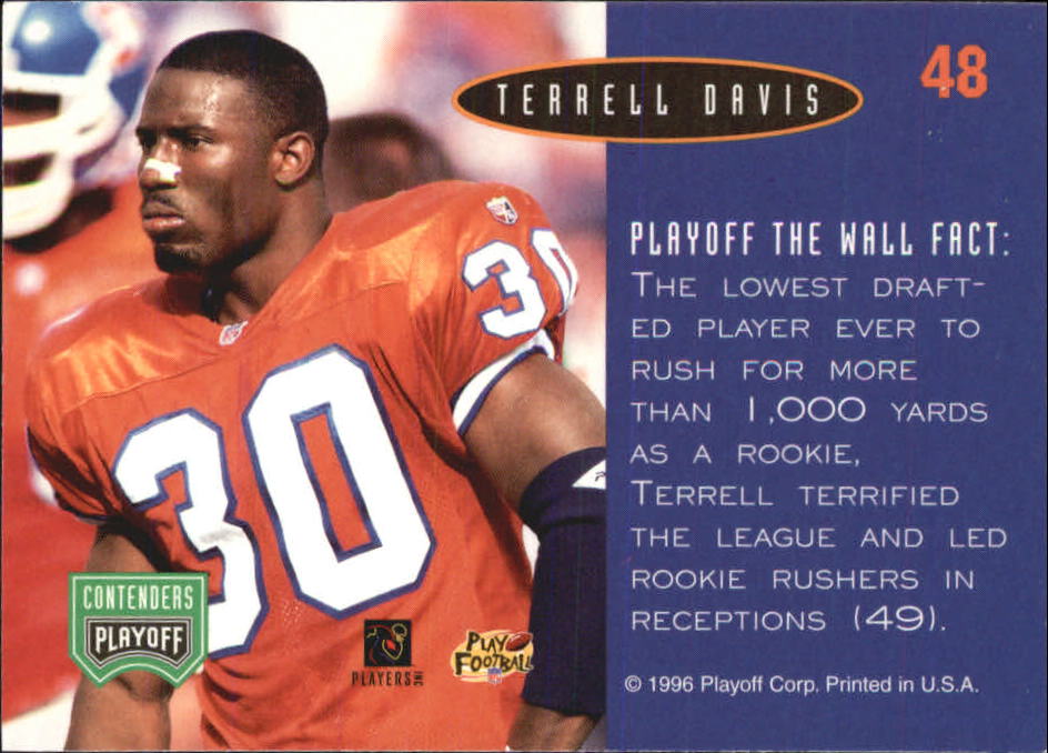 1996 Playoff Contenders Open Field Foil #48 Terrell Davis G back image