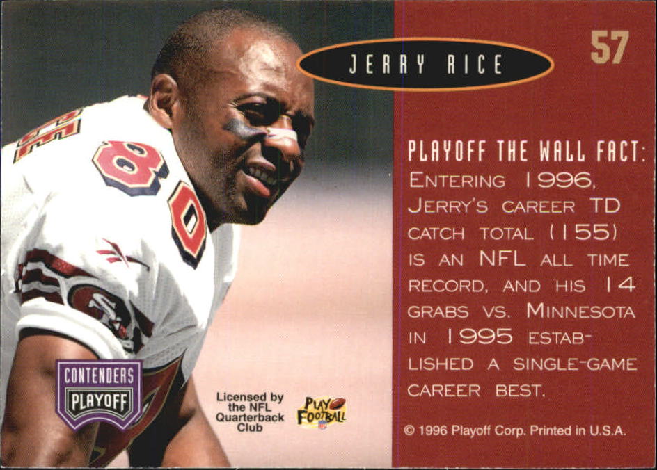1996 Playoff Contenders Open Field Foil #57 Jerry Rice P back image