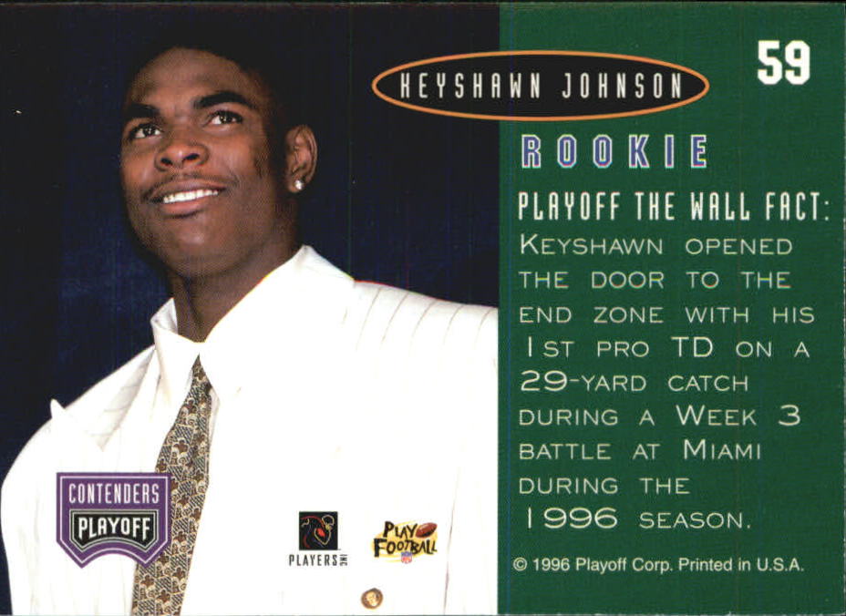1996 Playoff Contenders Open Field Foil #59 Keyshawn Johnson P back image