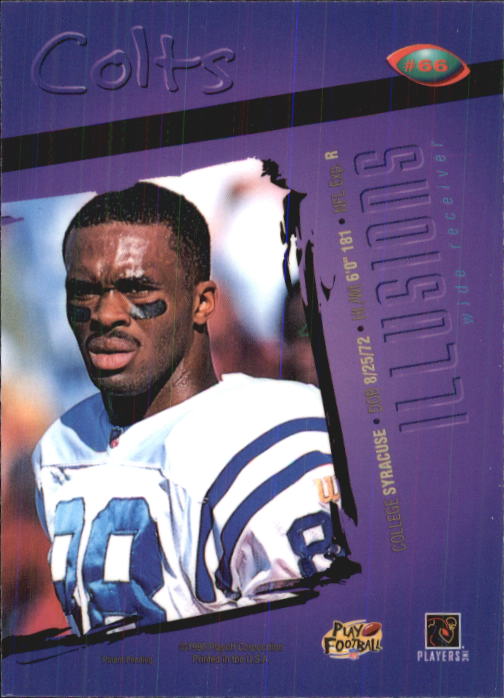 1996 Playoff Illusions #66 Marvin Harrison RC back image
