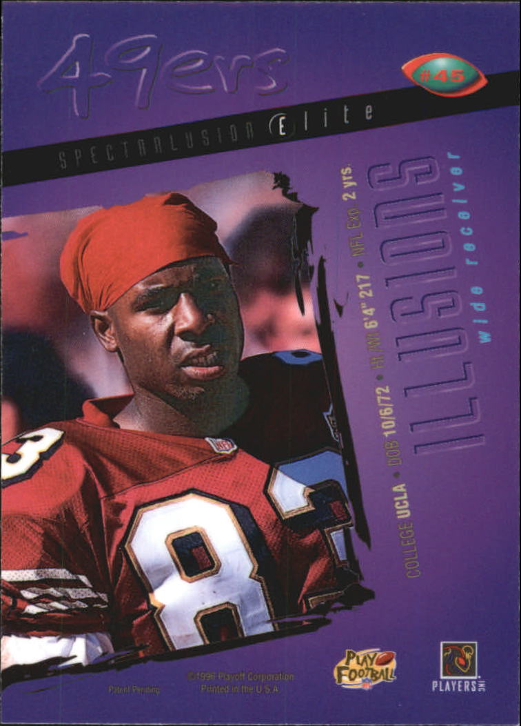 1996 Playoff Illusions Spectralusion Elite #45 J.J. Stokes back image